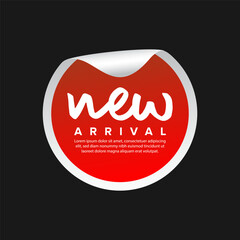 New arrival sticker design isolated on black background