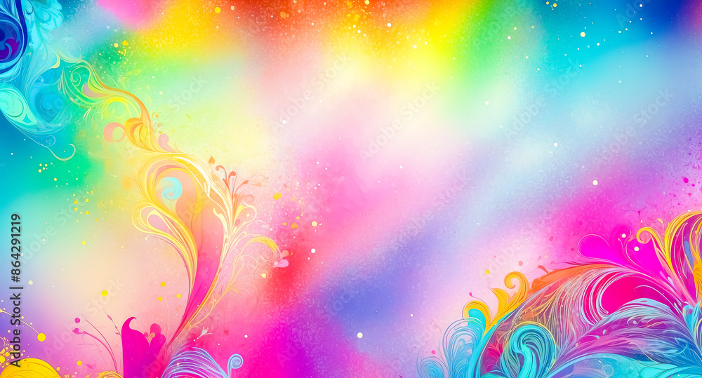 Poster abstract colorful swirls and dots background