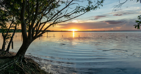 sunset on the river