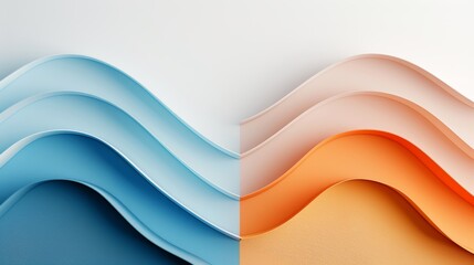 Obraz premium Set of three colorful backgrounds with abstract shapes in blue and orange colors for design