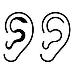 Ear vector icon, hearing symbol. Simple, flat design for web or mobile app