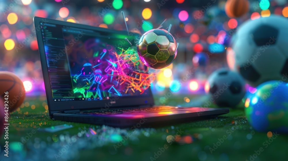 Poster a laptop with dynamic graphics