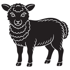 illustration of cartoon sheep silhouette 