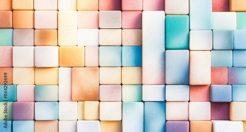 Poster abstract colorful block pattern
