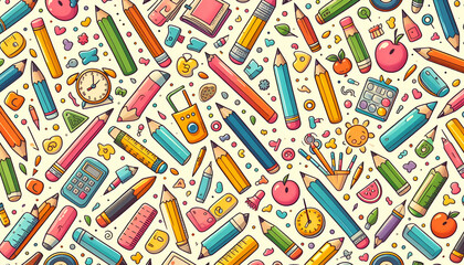 seamless pattern with pencil