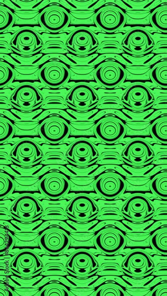 Poster Repeating flowing ornament. Design. Flashing pattern with many repeating elements. Kaleidoscope with simple pattern