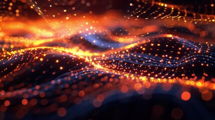 Obraz premium digital network visualization abstract 3d background representing technological processes and data flows 3d rendering