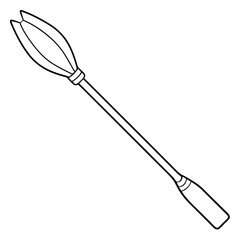 Doodle paddle created by hand outline of a vector oar clipart
