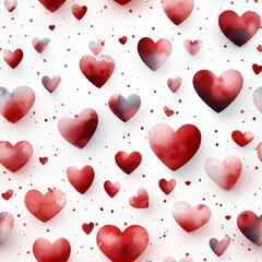 watercolor red mini hearts, seamless repeating pattern, minimal pattern, high contrasty 
