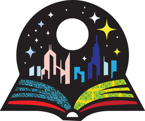 Obraz premium silhouette image of a book logo icon 