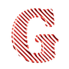Obraz premium White symbol with red diagonal ultra thin straps. letter g