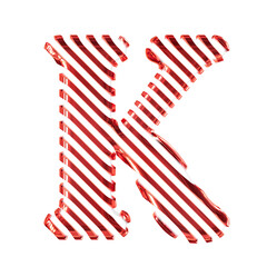 Obraz premium White symbol with red diagonal ultra thin straps. letter k