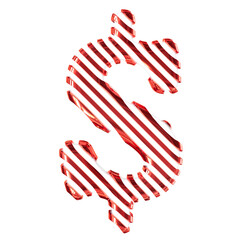 White symbol with red diagonal ultra thin straps