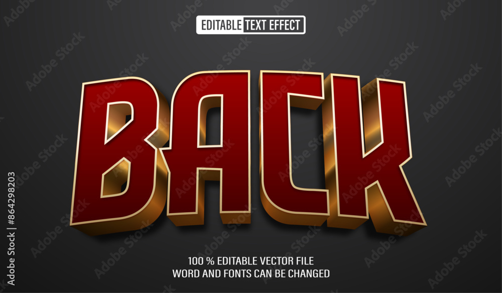 Poster editable 3d text style effect - golden bold effect template