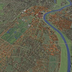 Obraz premium 3D illustration of city and urban in Dresden Germany