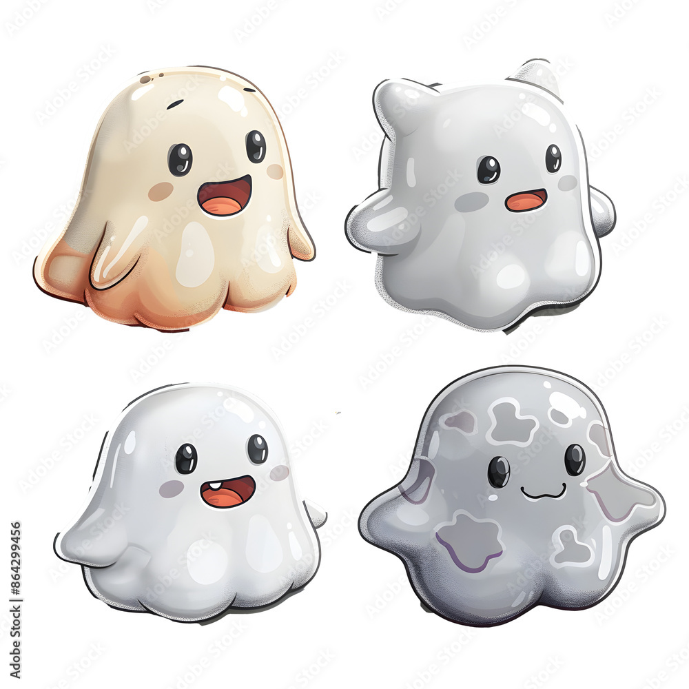 Poster four different types of ghosts are shown in the image