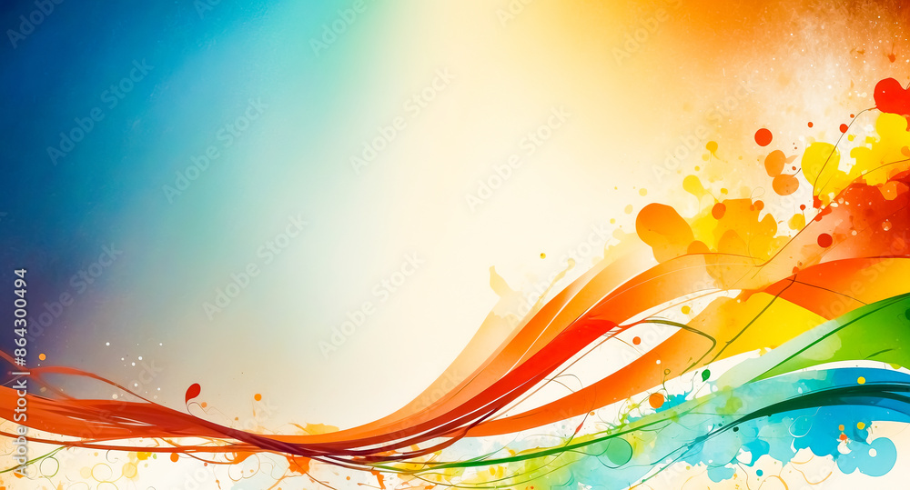 Poster abstract colorful background with swirls and splashes