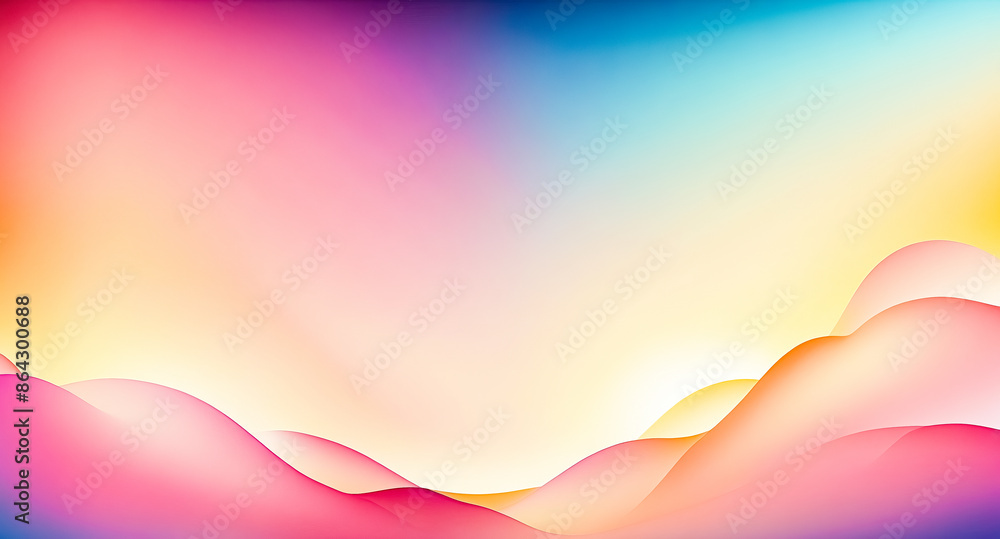 Poster Abstract Gradient Background with Smooth Waves