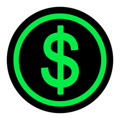 ikona znaku dolara, grafika wektorowa