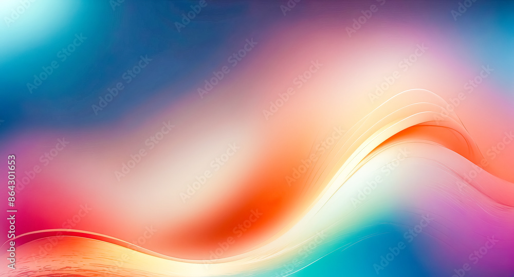 Aufkleber abstract gradient background with flowing lines