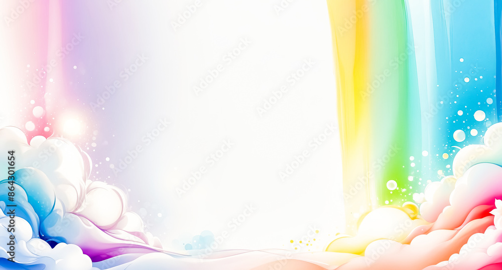 Aufkleber abstract colorful background with clouds and bokeh