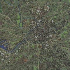 3D illustration of city and urban in Manchester England