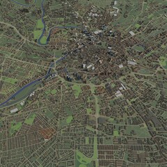3D illustration of city and urban in Manchester England