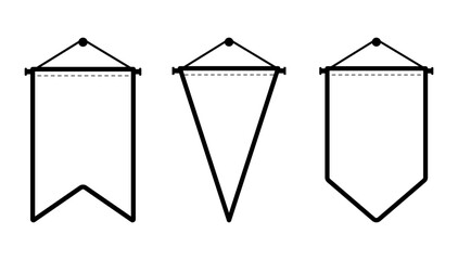 Simple pennant icon set outline vector illustration