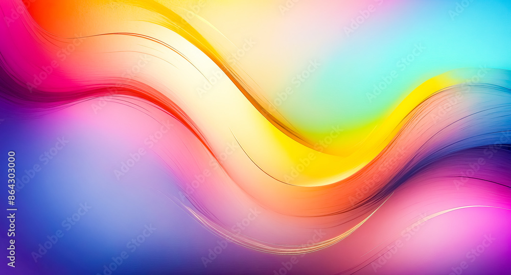 Poster abstract colorful gradient background with wavy lines