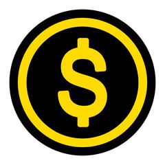 ikona znaku dolara, grafika wektorowa