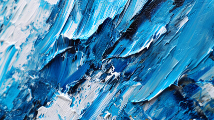 Abstract Blue Textured Painting: Modern Art Details