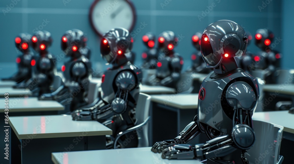 Poster the robots in the classroom