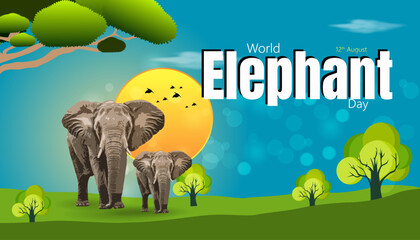 Elephant Day celebrated on August 12th, raises awareness about the urgent need to protect elephants © designbyrockers