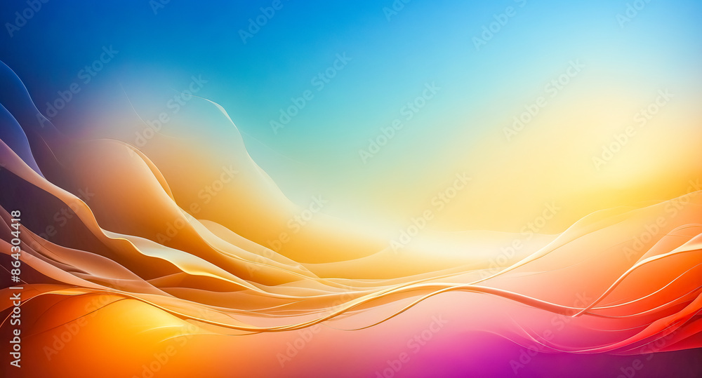 Aufkleber abstract gradient background with wavy lines