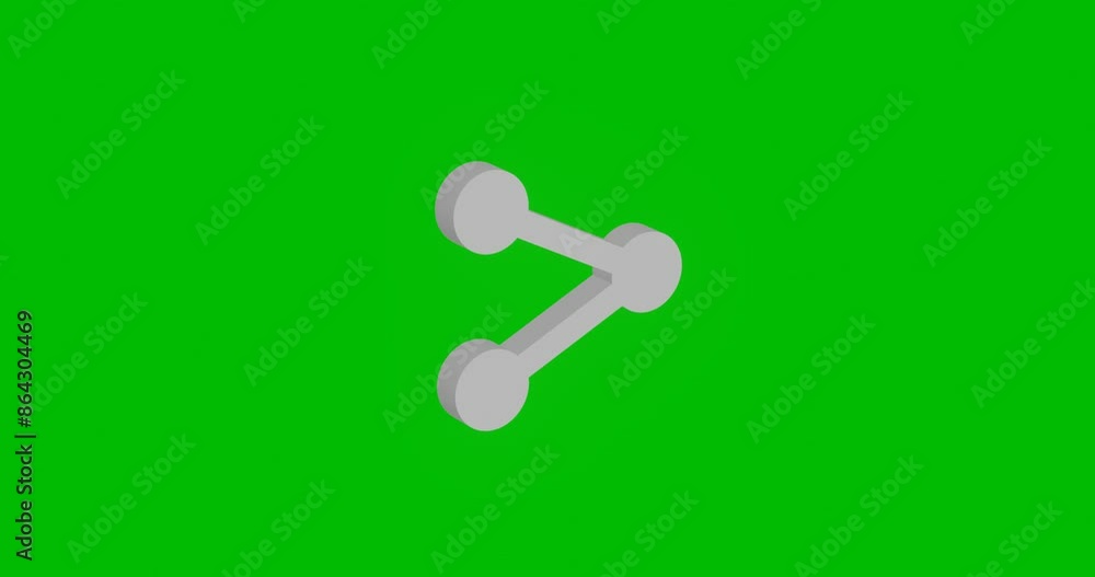 Poster animation of rotation of a white share symbol with shadow. simple and complex rotation. seamless loo
