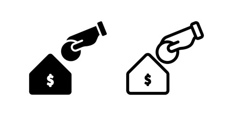 Real estate icon set. saving for property sign. Flat illustration of vector icon on white background