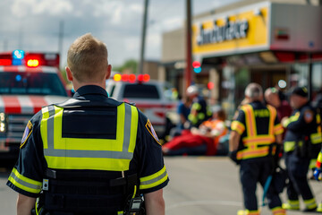 Fototapeta premium Emergency Responders at Accident Scene