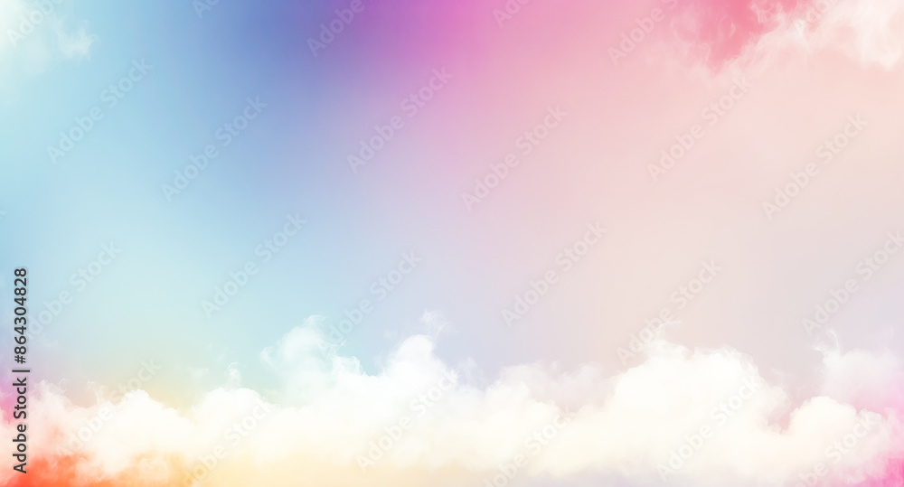 Canvas Prints Pastel Sky With White Clouds