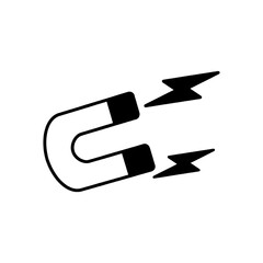 Single line icon of magnet on isolated white background. High quality editable stroke for mobile apps, web design, websites, online shops etc.