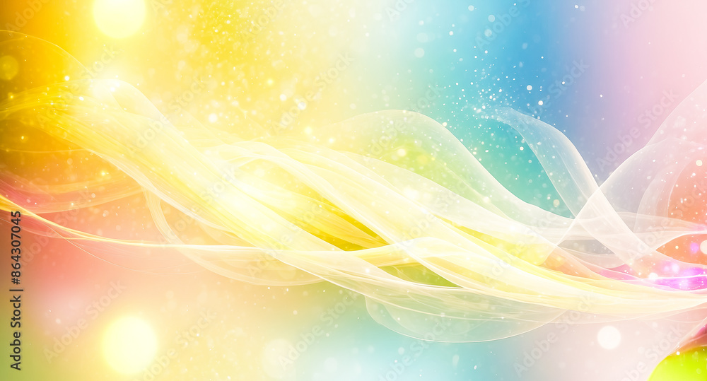 Aufkleber abstract colorful background with glowing waves and bokeh lights
