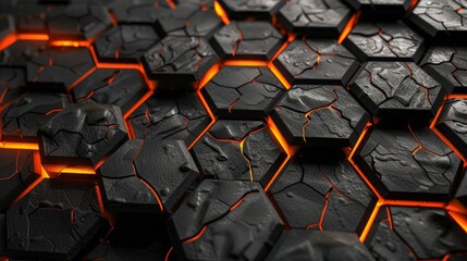 Obraz premium Hexagonal technology abstract with illuminated elements for futuristic background