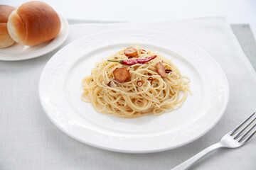 スパゲッティー ペペロンチーノ テーブル