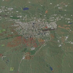 3D illustration of city and urban in Johannesburg South Africa
