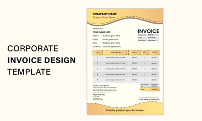 Creative Modern & Corporate Minimal Simple Business Invoice Template Design