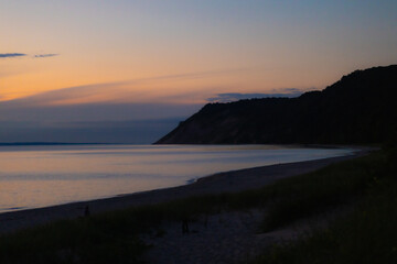 sunset by the lake dunes