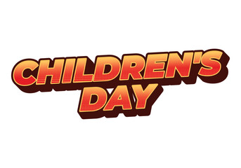 Children day. Text effect in good colors with 3D style