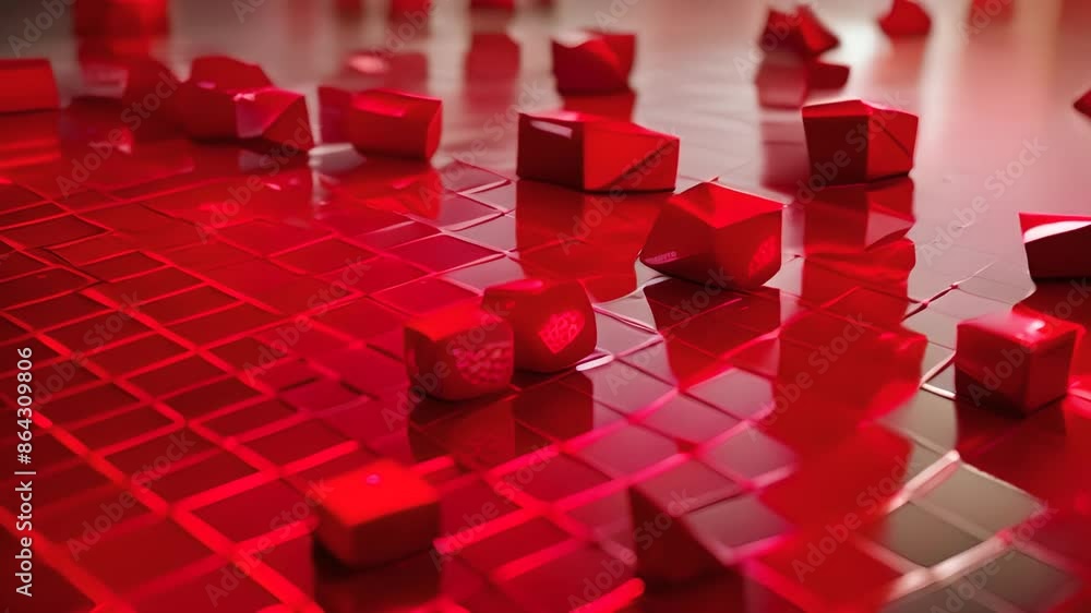 Poster red keys on a grid generative ai