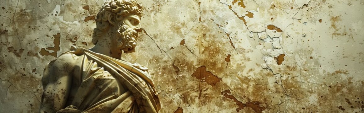 Fototapeta photo collage with an ancient city. Athina, Greek. Paper texture. AI generated illustration