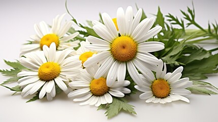 daisies on a green background
