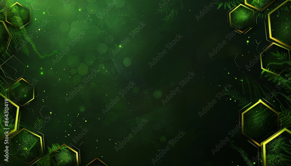 Poster abstract futuristic technology backdrop featuring intricate hexagonal light patterns